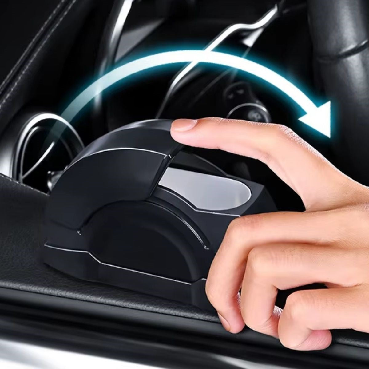 BUFFER Araç İçi Salyangoz Küllük – Sürgülü Kapaklı, Metal Hazneli, Koku Yayılımını Azaltmaya Yardımcı Kapı Koluna Takılabilen Otomobil Küllüğü