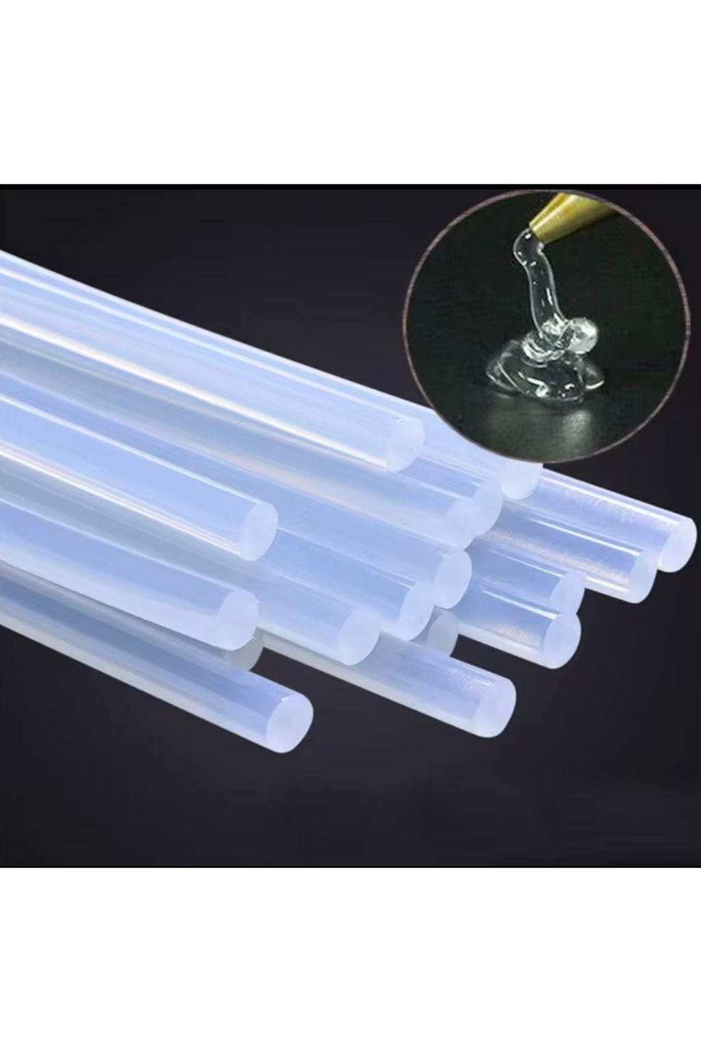 KALIN Silikon Çubuk 10’lu Paket – Şeffaf Yedek Silikon