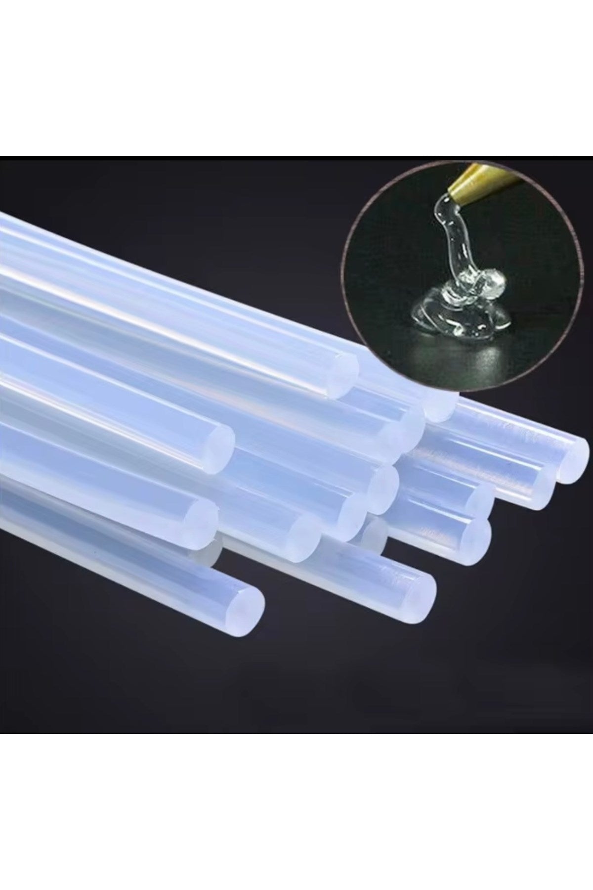 KALIN Silikon Çubuk 10’lu Paket – Şeffaf Yedek Silikon