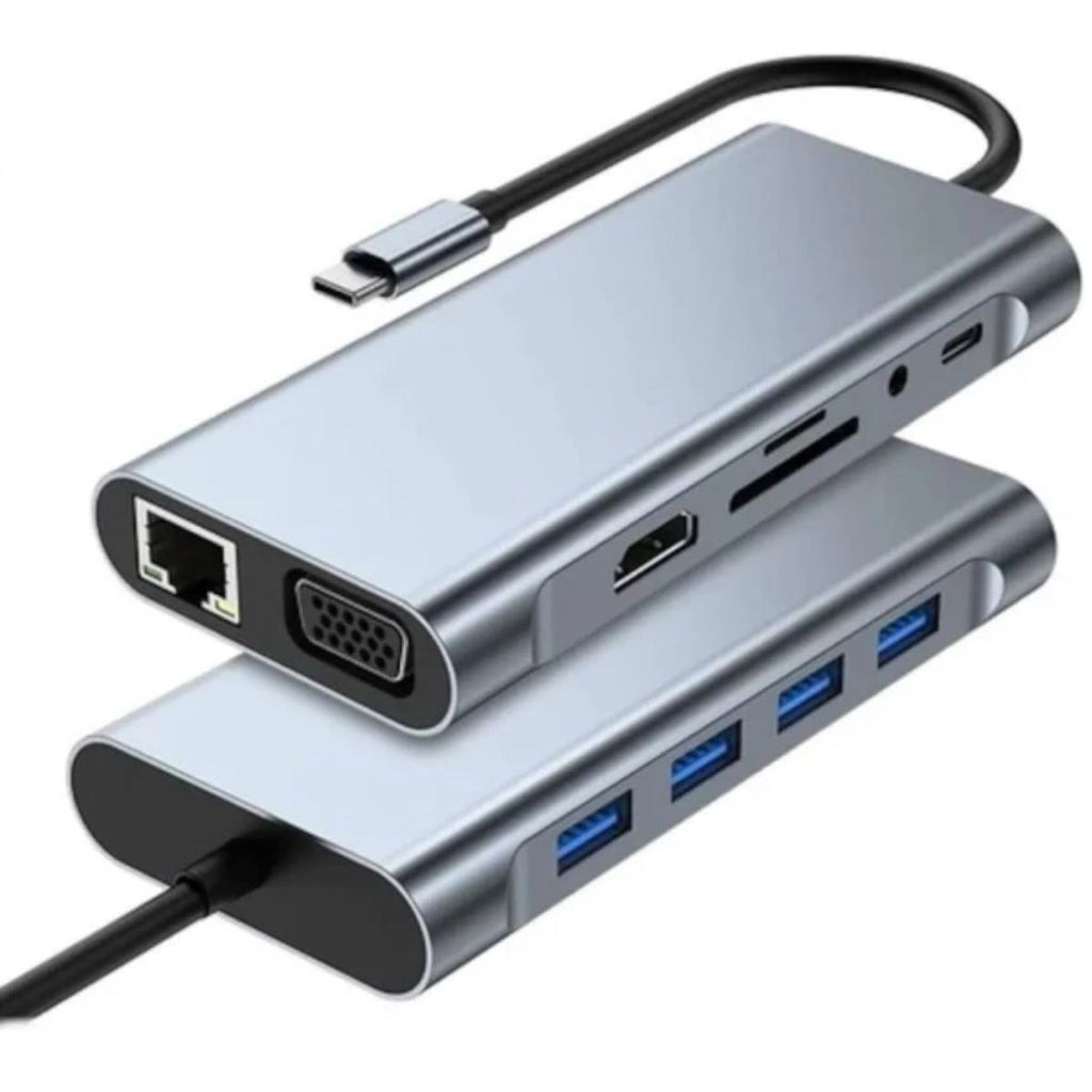 BUFFER 11 in 1 Type-C Çoklayıcı Hub HDMI 4K USB 3.0 SD TF Kart RJ45 Ethernet Dönüştürücü Adaptör