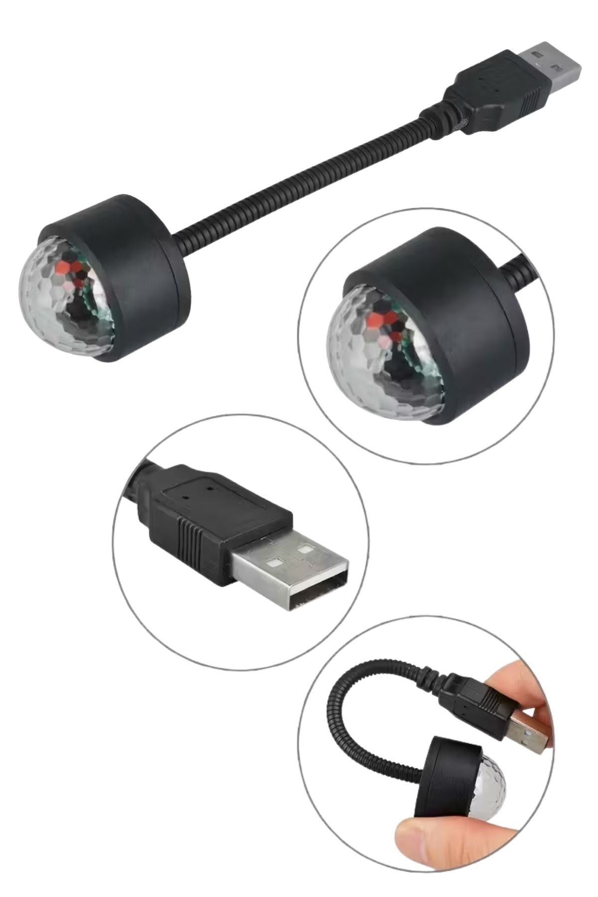 USB Sese Duyarlı 8 Farklı Mod Işıklı LED Atmosfer Işığı – Ambiyans Aydınlatması