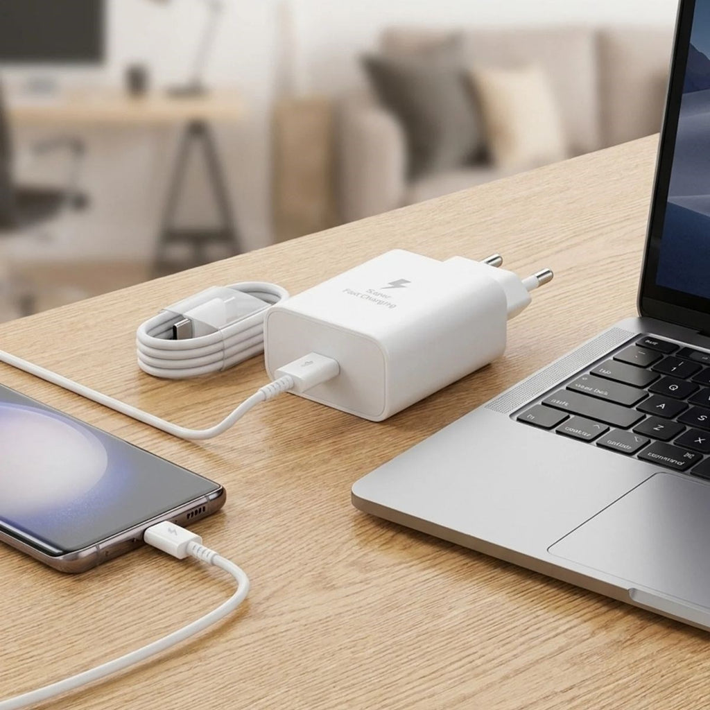 BUFFER 45W Süper Hızlı Şarj Adaptörü USB-C PD 3.0 PPS Fast Charger + 5A Type-C to Type-C Kablo