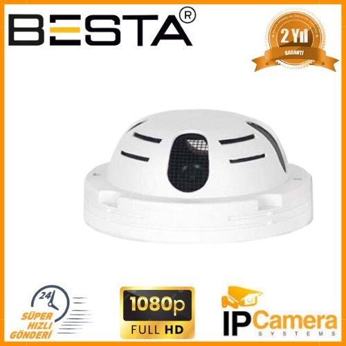 2 MP 1080P Duman Dedektör Görünümlü IP POE Dome Kamera