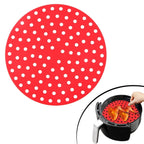 Siyah Isıya Dayanıklı Yıkanılabilir Silikon Fırın Ve Airfryer Yuvarlak Model Pişirme Matı 23 Cm