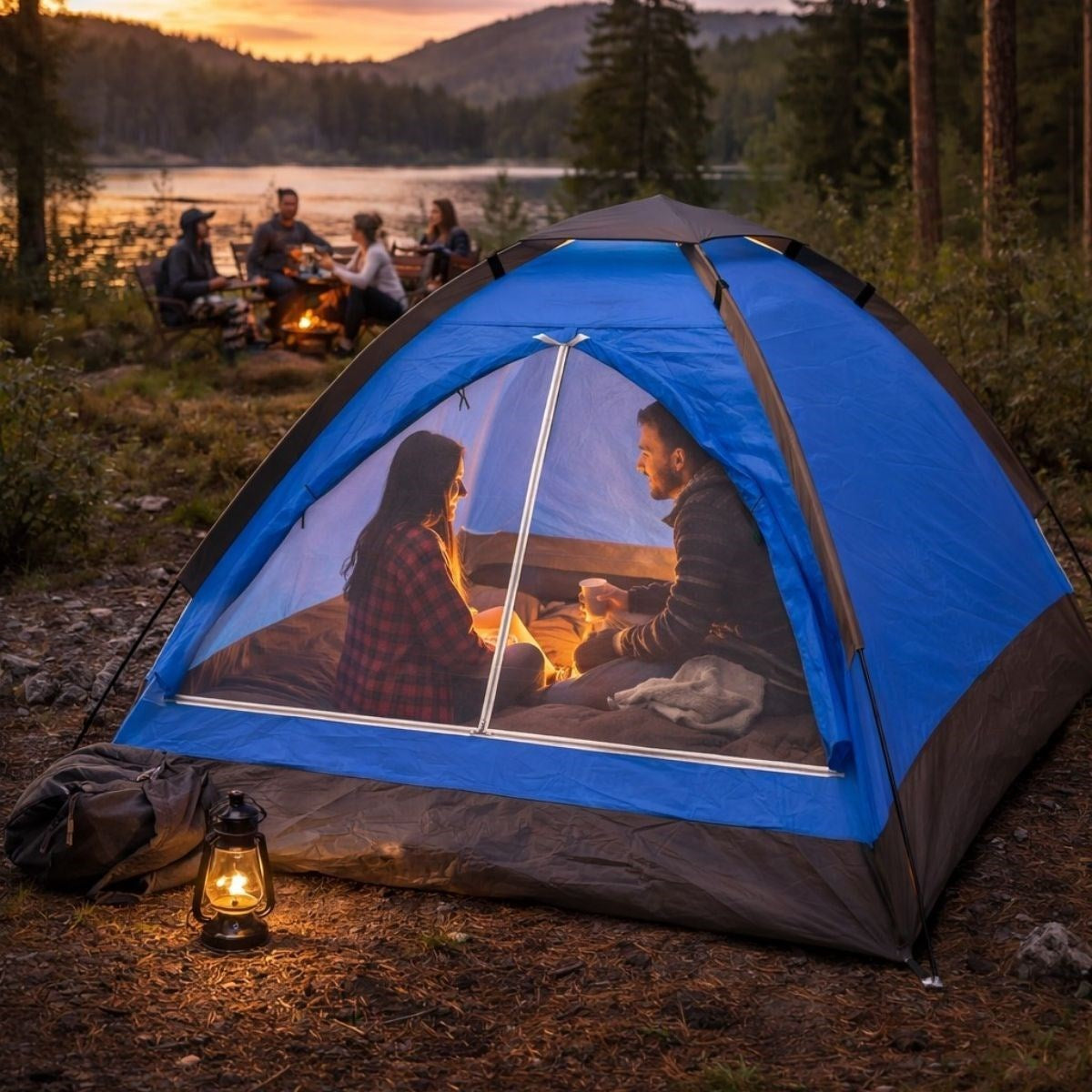 BUFFER 3 Kişilik Manuel Kamp Çadırı – Düz Kapılı Outdoor Aile, Doğa, Piknik ve Kamp Çadırı 200x150x110 cm