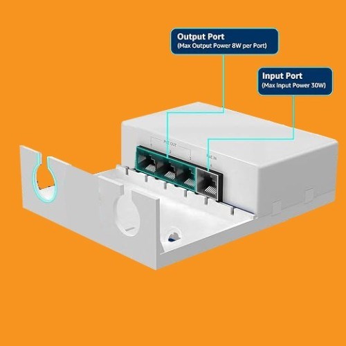 4 Port Outdoor PoE Extender 1 giriş 3 Çıkış, IEEE 802.3af/at Mini 4 Kanal PoE Tekrarlayıcı IP66 Su Geçirmez