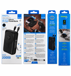 20000mAh Solar Powerbank – Dahili USB, Micro USB, Type-C ve Lightning Kablolu Taşınabilir Şarj Cihazı | 2 USB Çıkışlı