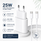 25W USB-C Hızlı Şarj Adaptörü ve USB-C to USB-C Kablo Seti 1M – Type-C Güç Adaptörü
