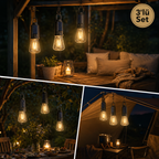 3’lü Set Solar Şarjlı LED Kamp Lambası – Type-C Şarjlı Askılı Taşınabilir Aydınlatma