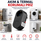Akım ve Termal Korumalı Tekli Priz 2500 Joule – Reset Butonlu Schuko Koruma Prizi | Buzdolabı, Çamaşır Makinesi ve Kombi İçin