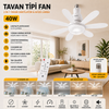 40W 6 Kanatlı Aydınlatmalı Tavan Vantilatörü 52 cm – Uzaktan Kumandalı