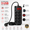 8’li Çoklu Priz + USB & USB-C + 2 Metre Güç Kablosu | Güç Dağıtıcı Elektrik Uzatma Kablosu – Ev / Ofis / Masaüstü