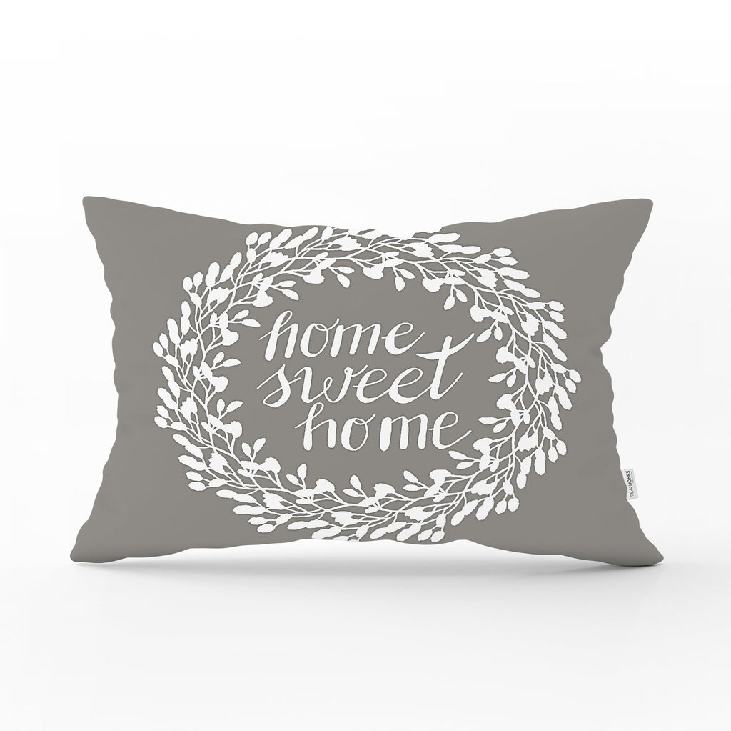 Home Sweet Home Dijital Baskılı Dekoratif Dikdörtgen Yastık Kırlent Kılıfı - Herseyben.de