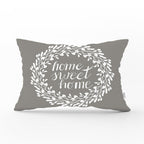 Home Sweet Home Dijital Baskılı Dekoratif Dikdörtgen Yastık Kırlent Kılıfı - Herseyben.de