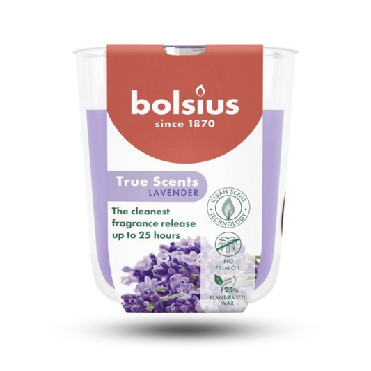 Bolsius Lavanta Kokulu Bardakta Mum – 80/73 mm, 25 Saat Yanma Süresi