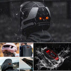 USB Şarjlı Kırmızı LED Kask Flaşörü, Açma Kapama Düğmeli Siyah Oval Gövde, USB Kablolu 8,8 x 3,7 cm Kask Aydınlatma Işığı