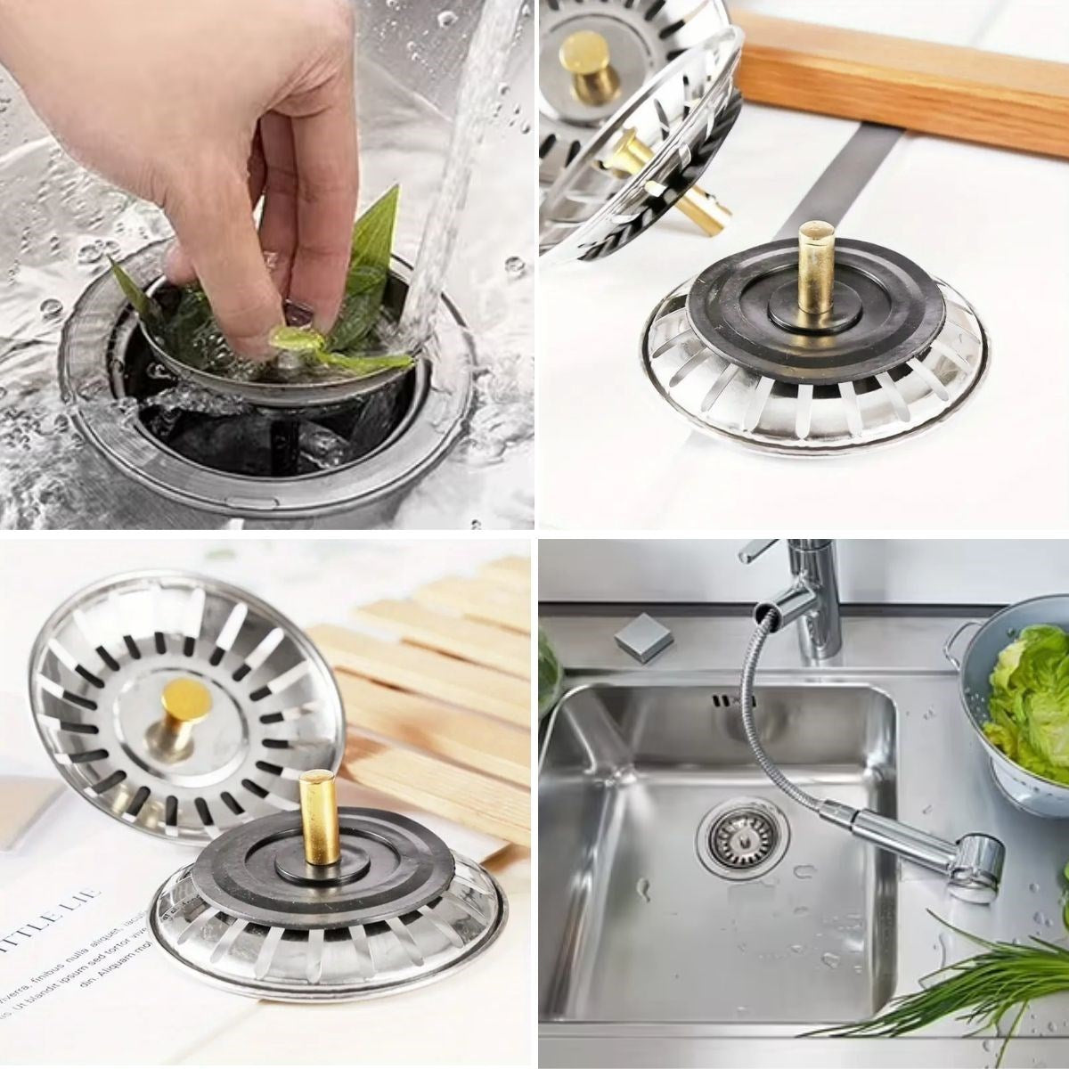 BUFFER Paslanmaz Çelik Mutfak Evye Lavabo Süzgeci Lavabo Gideri Atık Gıda Tıpası