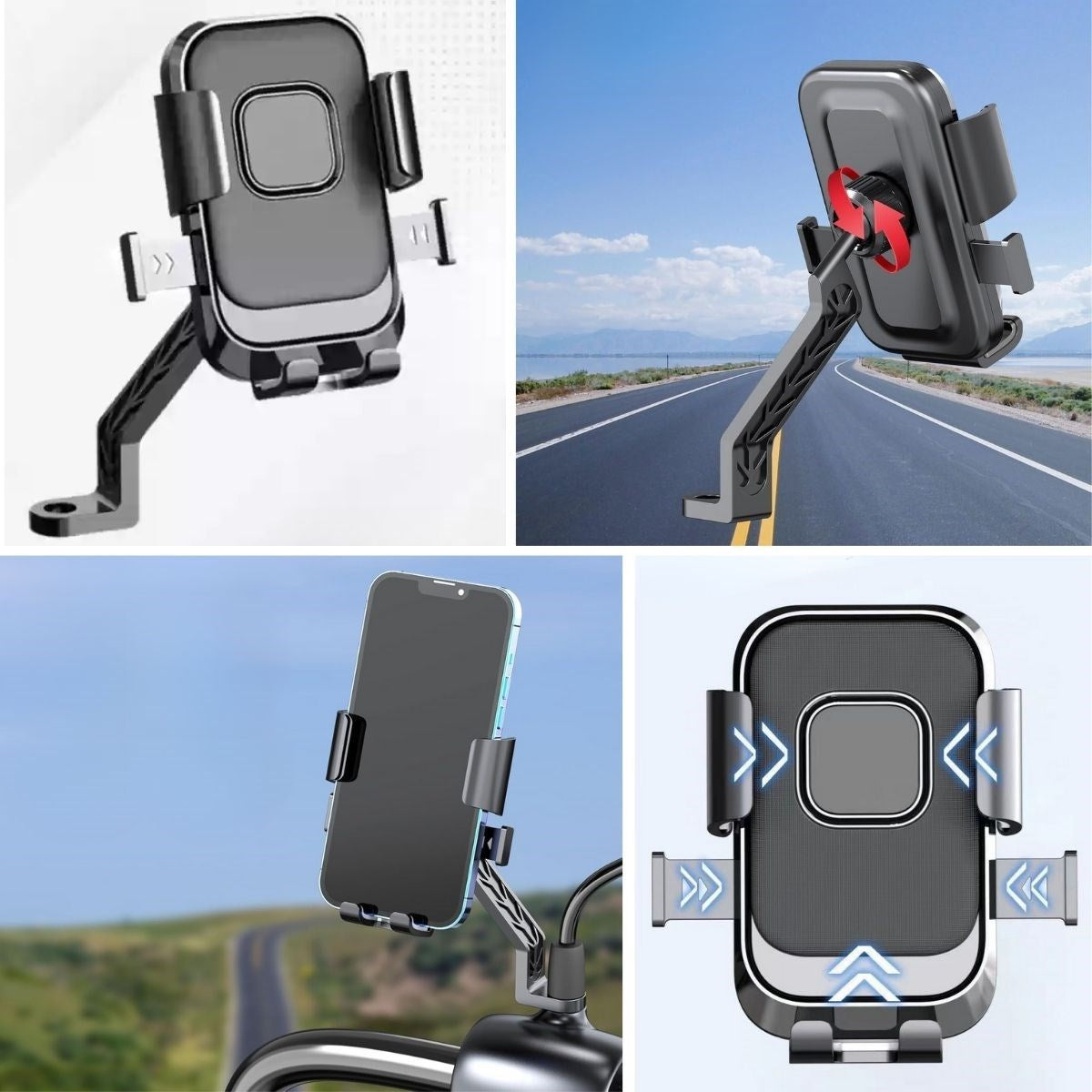 BUFFER Motor,Motosiklet,Bisiklet ,Scooter İçin 360 Derece Dönebilen Dikiz Aynası Versiyonu Telefon Tutucu Aparat