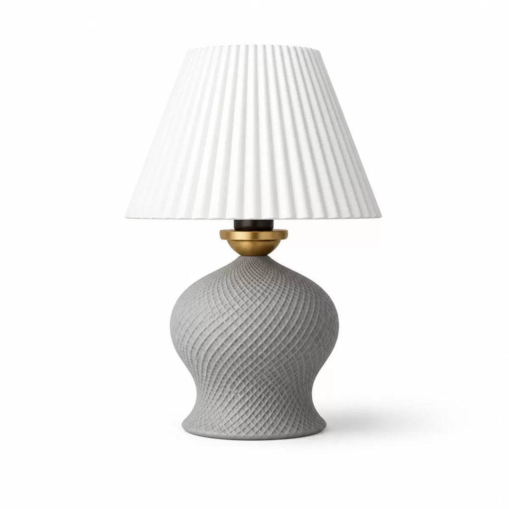 Luxury Tasarımlı Abajur – Yatak Odası Ve Çocuk Odası İçin Dekoratif Aydınlatma 31x45 Cm Alt Gri