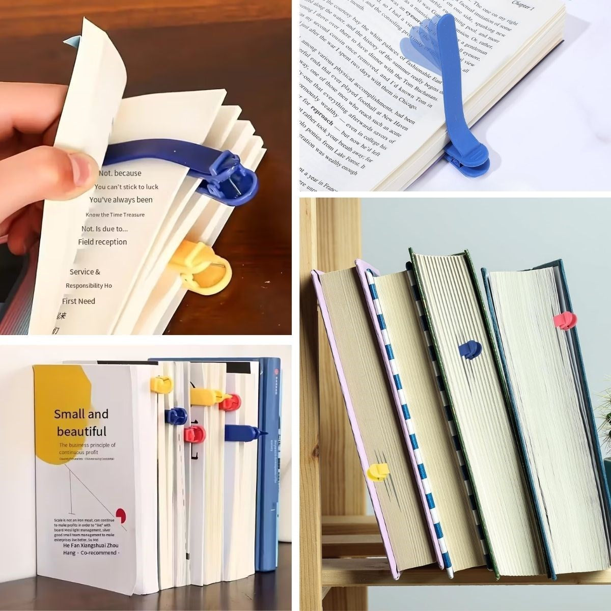 3’lü Otomatik Kitap Ayıracı – Akıllı Silikon Yer İmi Klips Seti, Okuma Severler İçin Pratik Kitap Aksesuarı