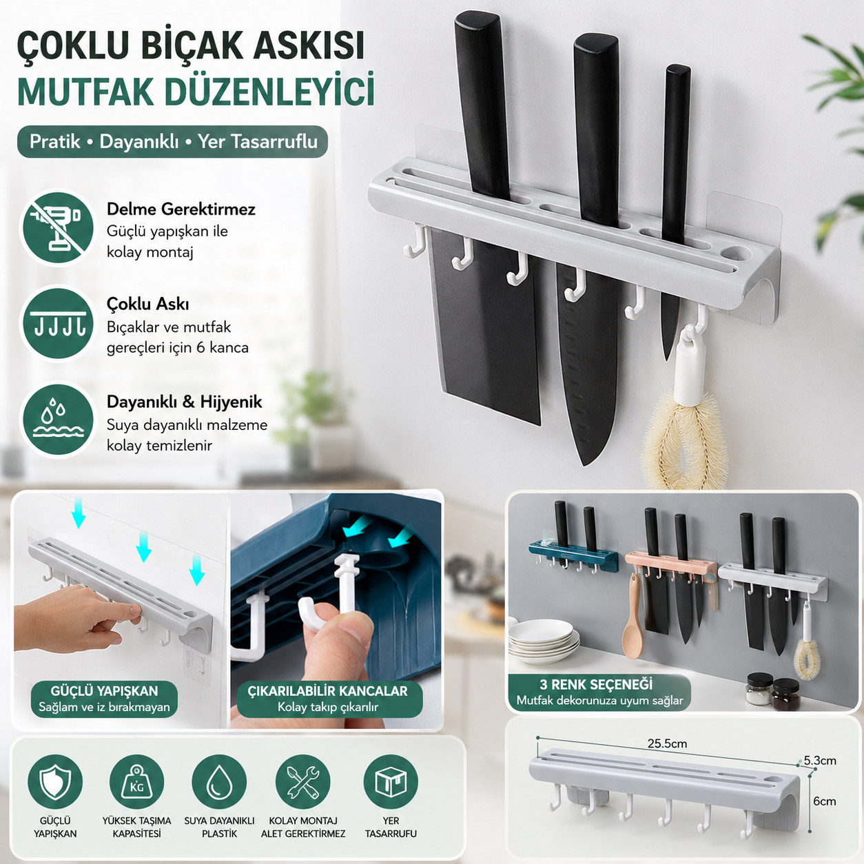 Çoklu bıçak askısı mutfak düzenleyici özellik görseli