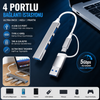4 Portlu USB 3.0 Type-C bağlantı istasyonu özellik görseli