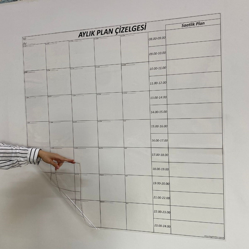 BUFFER Aylık Planlayıcı Manyetik Duvar Stickerı Takvim Plan Çizelgesi
