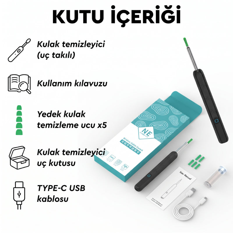Akıllı Kulak Temizleme Cihazı - Kameralı - WiFi ve Mobil Uygulama Uyumlu — görsel 2