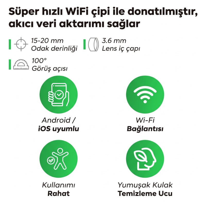 Akıllı Kulak Temizleme Cihazı - Kameralı - WiFi ve Mobil Uygulama Uyumlu — görsel 3
