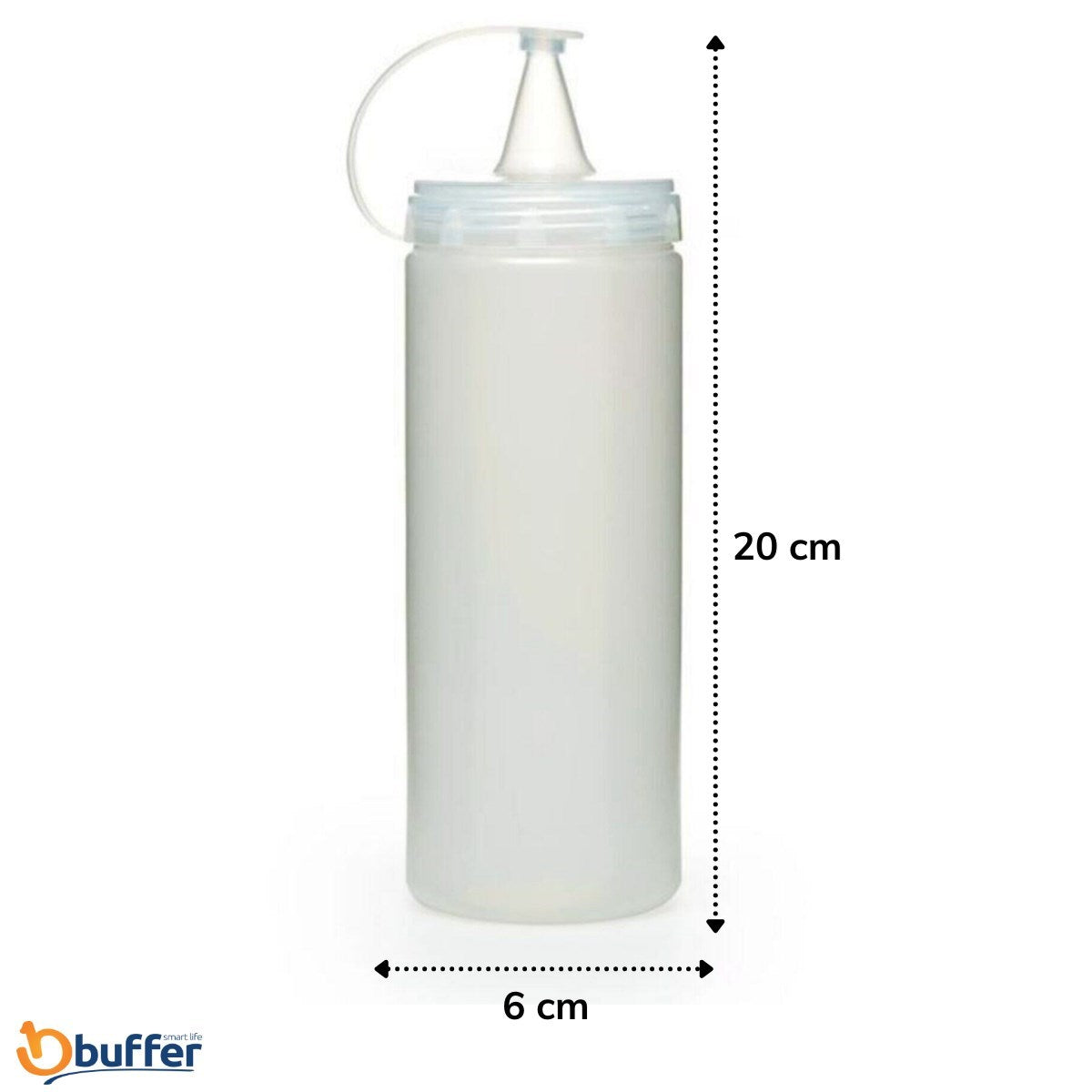 BUFFER Şeffaf Kapaklı Sızdırmaz Yağlık Sosluk Şişesi Plastik Yağdanlık 400 ml AP-9028