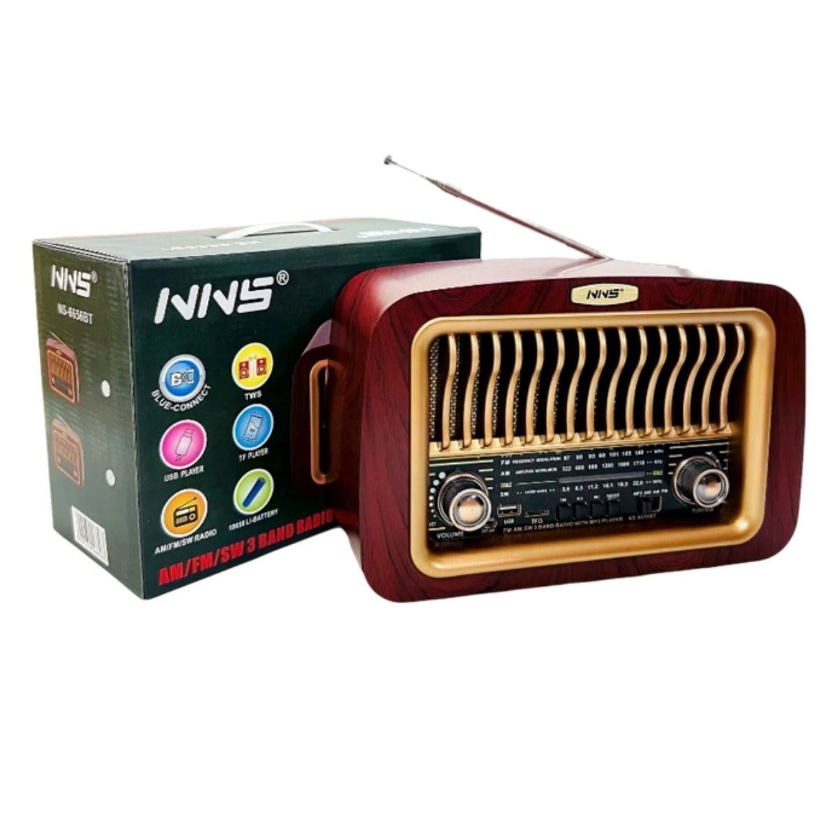 BUFFER Taşınabilir Klasik AM/FM/SW Transistör Retro Nostaljik Radyo USB Şarjlı