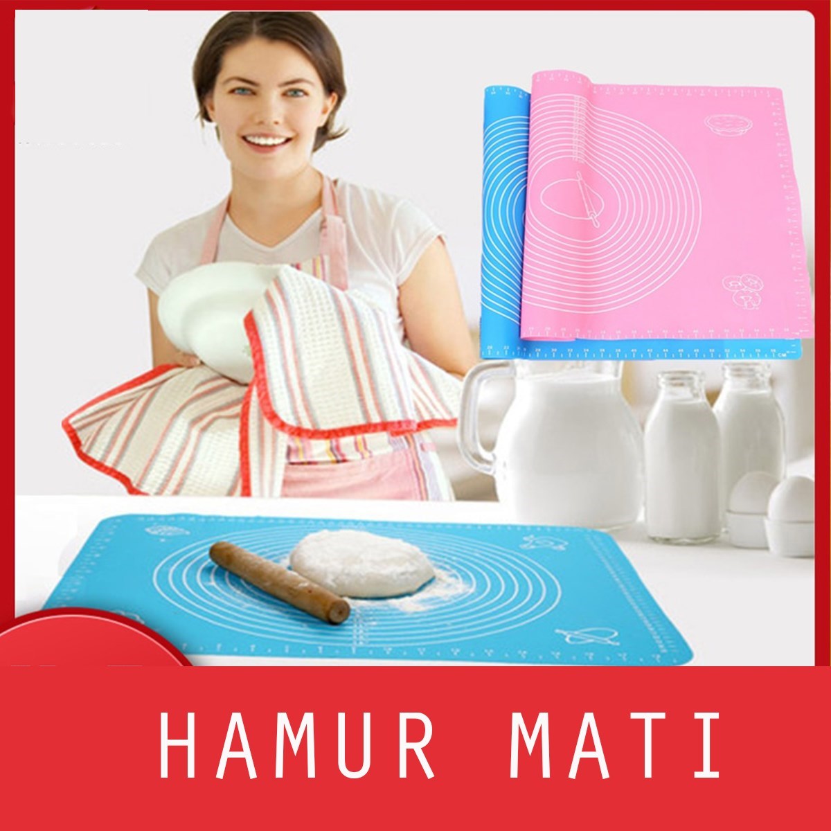 BUFFER 30*40 cm Hamur Matı Silikon Ölçekli Kullanımı Kolay Hamur Açma Matı