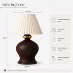 Luxury Tasarımlı Abajur – Yatak Odası Ve Çocuk Odası İçin Dekoratif Aydınlatma 31x45 Cm Üst Krem Alt Kahverengi