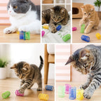 4'lü Renkli Spiral Yay Kedi Oyuncağı, Esnek ve Hareketli Eğlenceli Kedi Oyun Seti