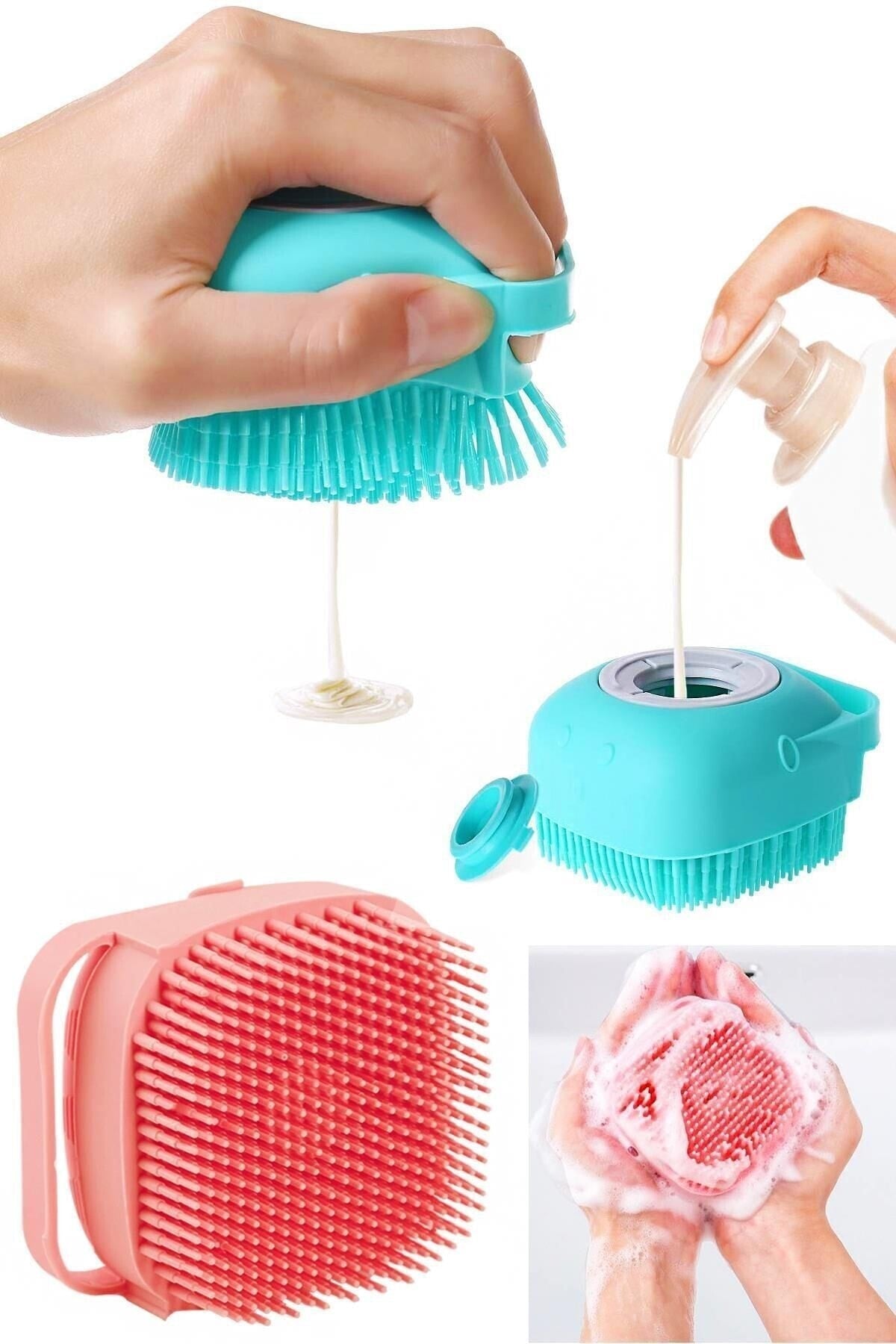 ARE | Duş Jeli Hazneli Banyo Masaj Kesesi – Silikon Masaj & Sabun Hazneli Kese