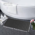 Banyo Paspası, Duş ve Banyo İçin Paspas, Vantuzlu Kaydırmaz, Su Drenajlı, Masaj Noktalı Siyah Paspas 79x39 cm - Herseyben.de
