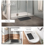 Banyo Paspası, Duş ve Banyo İçin Paspas, Vantuzlu Kaydırmaz, Su Drenajlı, Masaj Noktalı Siyah Paspas 79x39 cm - Herseyben.de