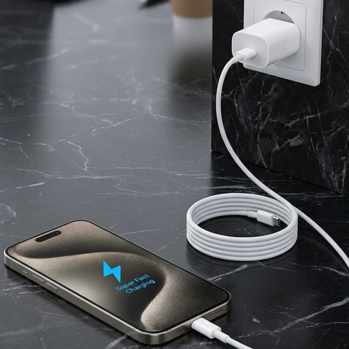 BUFFER 25W Hızlı Şarj Adaptörü USB-C to Type-C Kablolu – PD Destekli, Süper Hızlı Şarj Cihazı