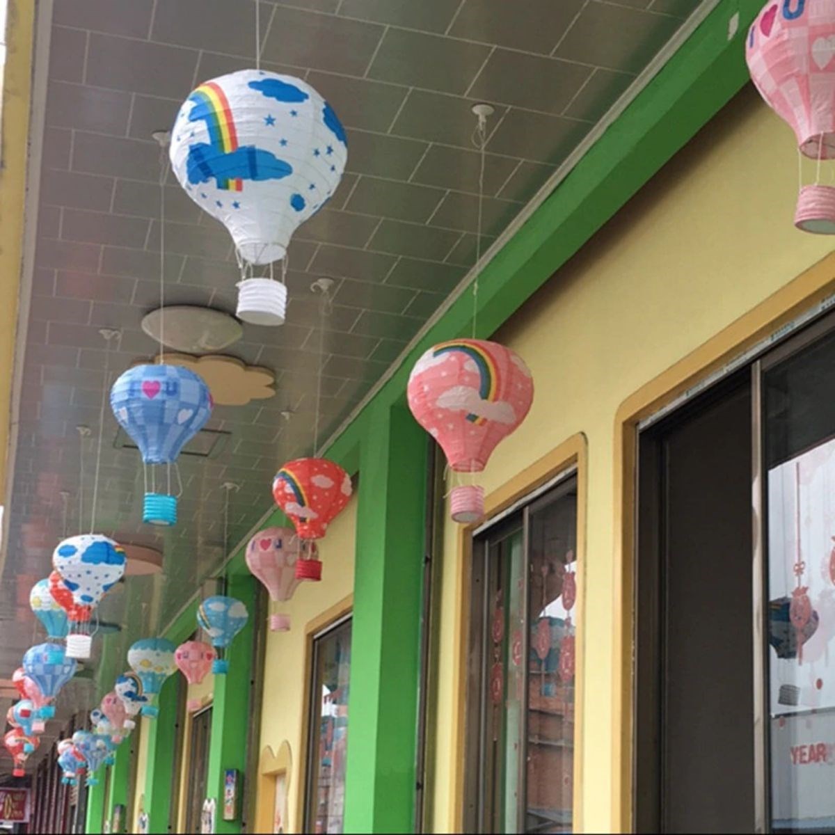 BUFFER Dekoratif Renkli Kağıt Dilek Feneri Balonu Renkli Uçan Balon
