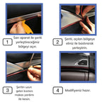 Mavi Araba OtoTrim Dekorasyon Şeridi Kauçuk Elastik Kolay Kurulum 5 metre Şerit Bant