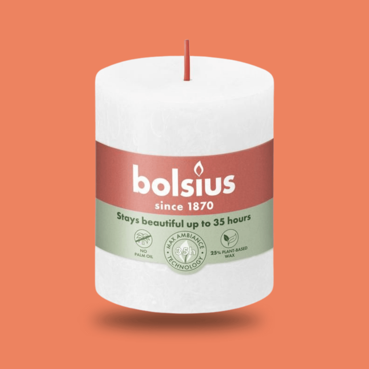 Rustik Blok Mum - Bulut Beyazı - 80mm/66mm - 35 Saat Yanma Süresi - Herseyben.deAmbiansBlok Mumlar