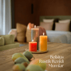Bolsius Rustik Blok Sütun Mum - Silindir Şeklinde - Kumlu Gri ve Altıni Renkli - 35 Saat Uzun Yanma Süresi - Ev Dekorasyonu - Kokusuz - Doğal Vegan Özler - 6,6 cm - 8 cm - Herseyben.de