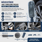Mikrofiber Jant Temizleme Fırçası Yumuşak Çizmez Saplı Araba Motosiklet Lastik Yıkama Bakım Süngeri