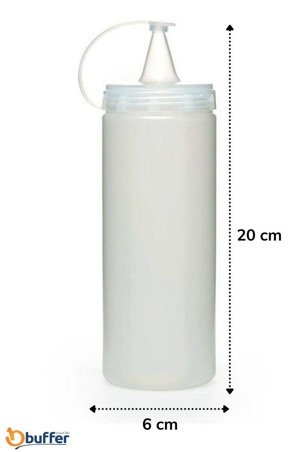 BUFFER Şeffaf Kapaklı Sızdırmaz Yağlık Sosluk Şişesi Plastik Yağdanlık 400 ml AP-9028