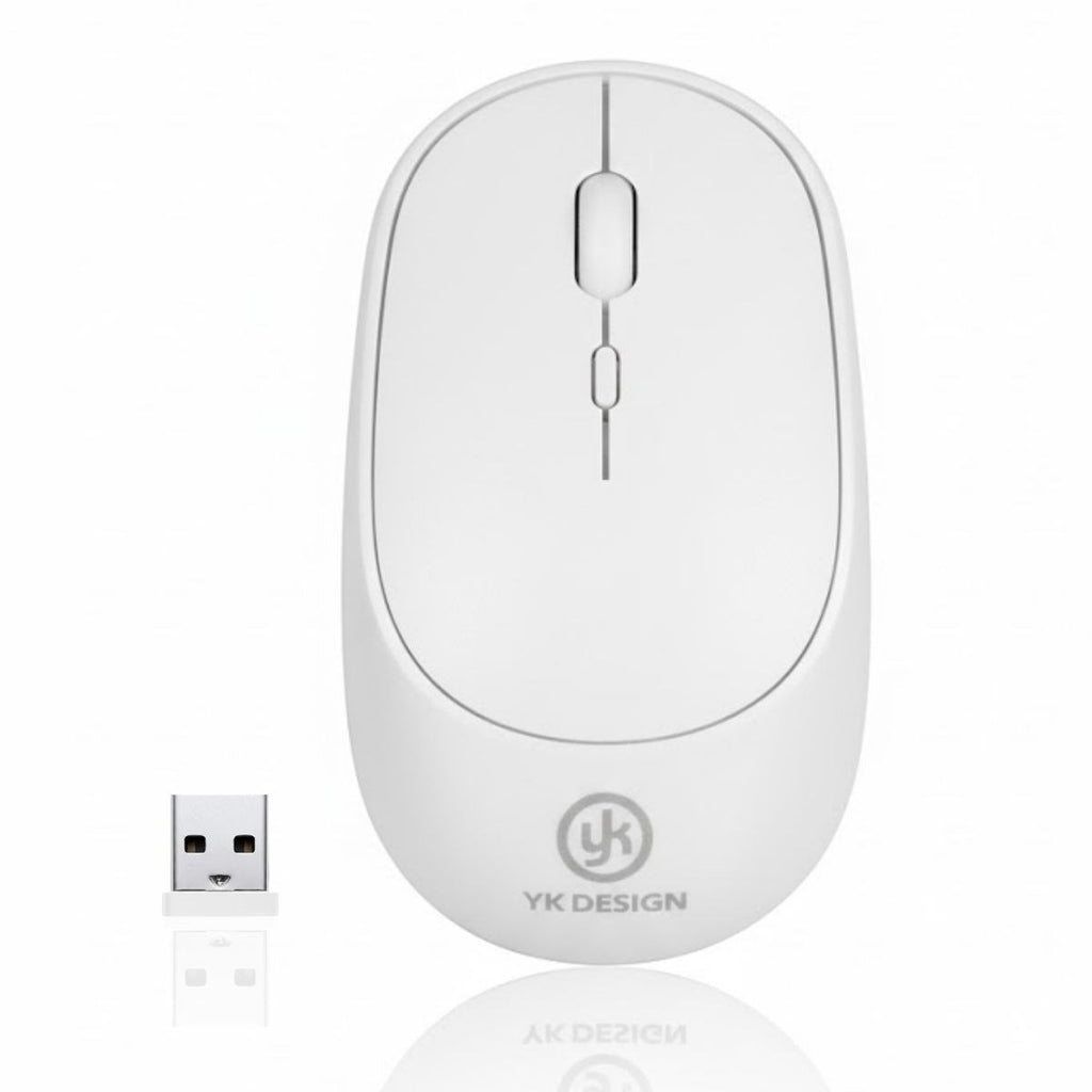 Beyaz Renkli Ergonomik Sessiz Kablosuz Mouse – USB Alıcılı, Ofis ve Oyun İçin Konforlu Bilgisayar Faresi MS6310
