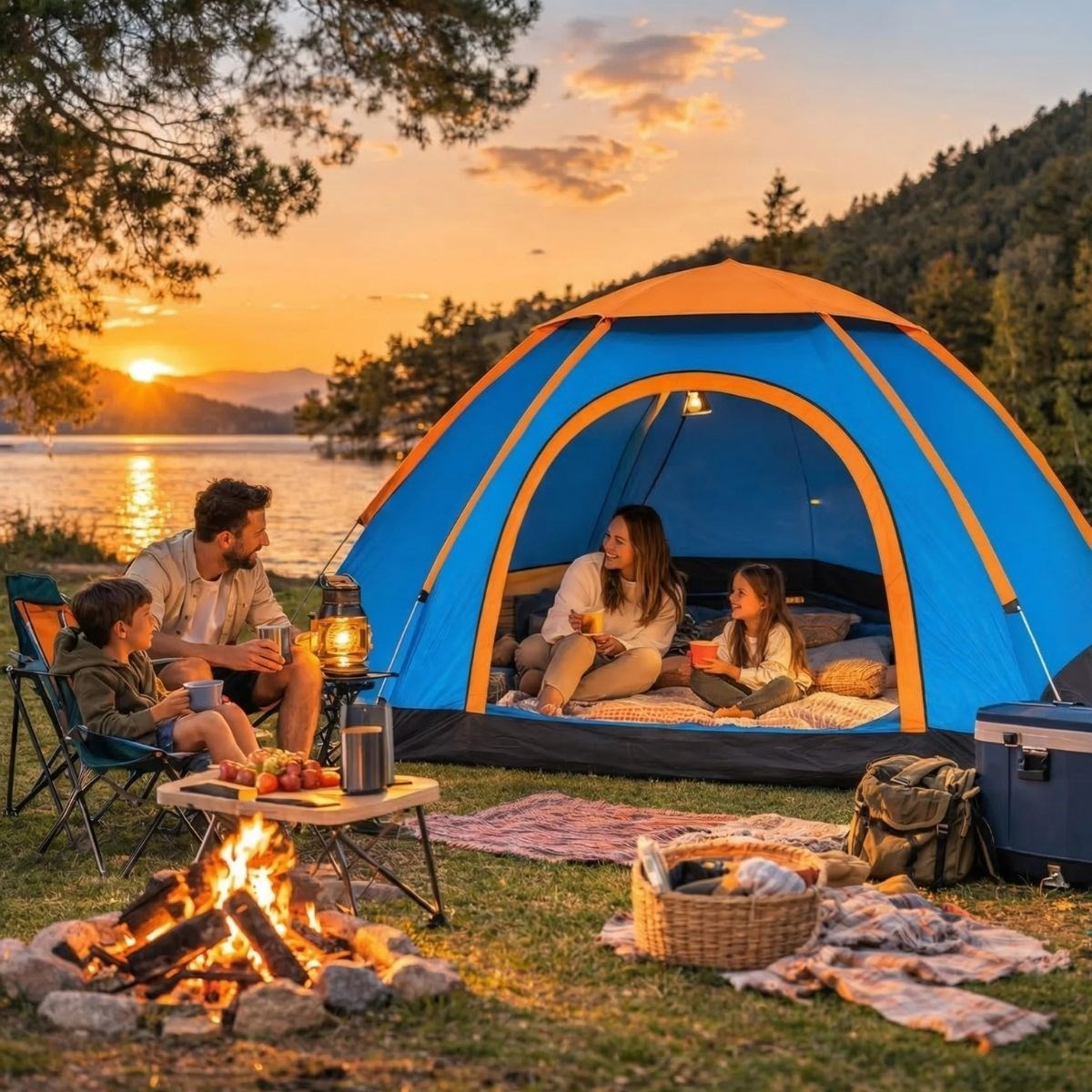 BUFFER 3 Kişilik Yarı Otomatik Kurulum Kamp Çadırı – Suya Dayanıklı, Taşıma Çantalı Outdoor Aile Çadırı, Piknik, Plaj ve Doğa 200x150x110 cm