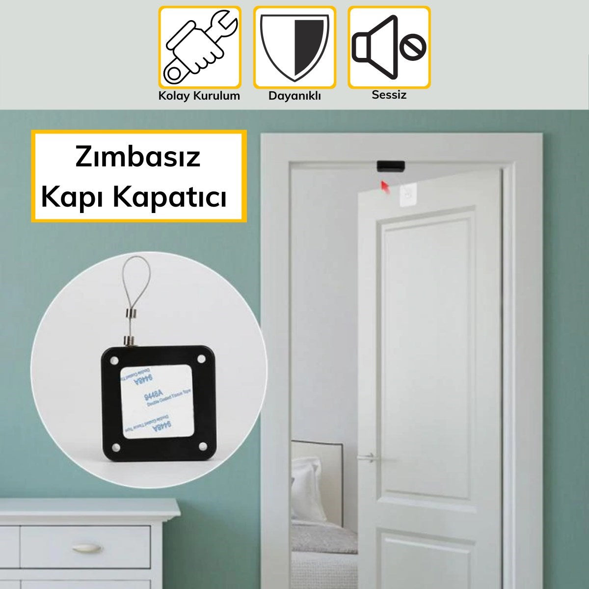 Sıva Üstü Tüm Kapılar İçin Uygun Otomatik Kapanan Hızlı Otomatik Kapı Kapa