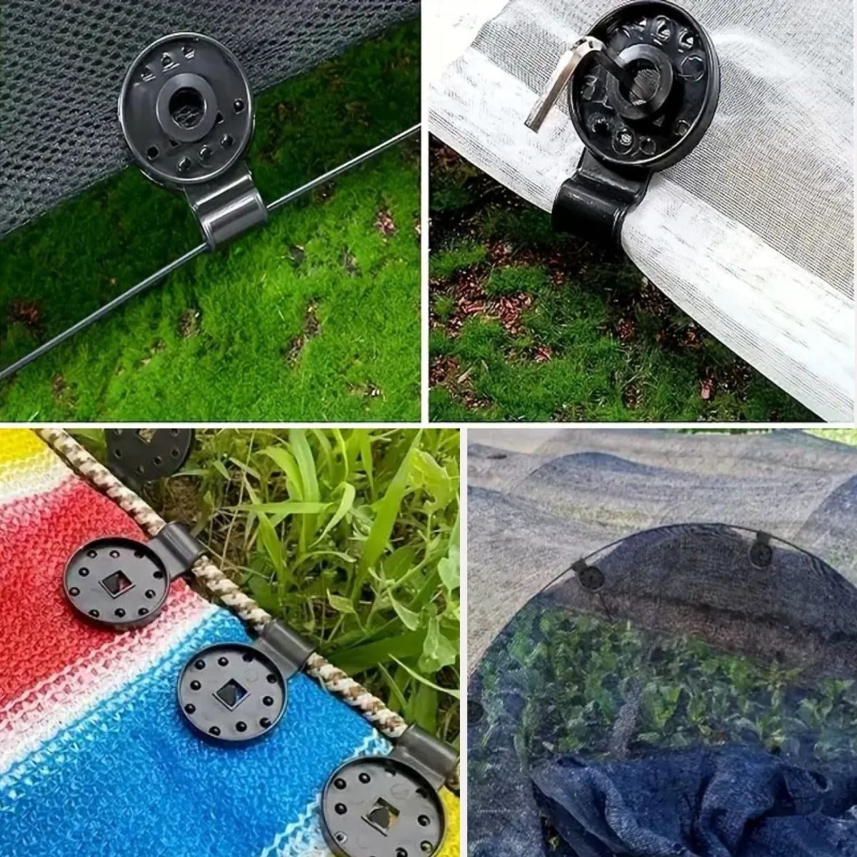 10 Adet Güneşlik Filesi Sabitleme Klipsleri, Gölgelik Bezi ve Brandalar İçin Dayanıklı Plastik Kelepçe Kancaları