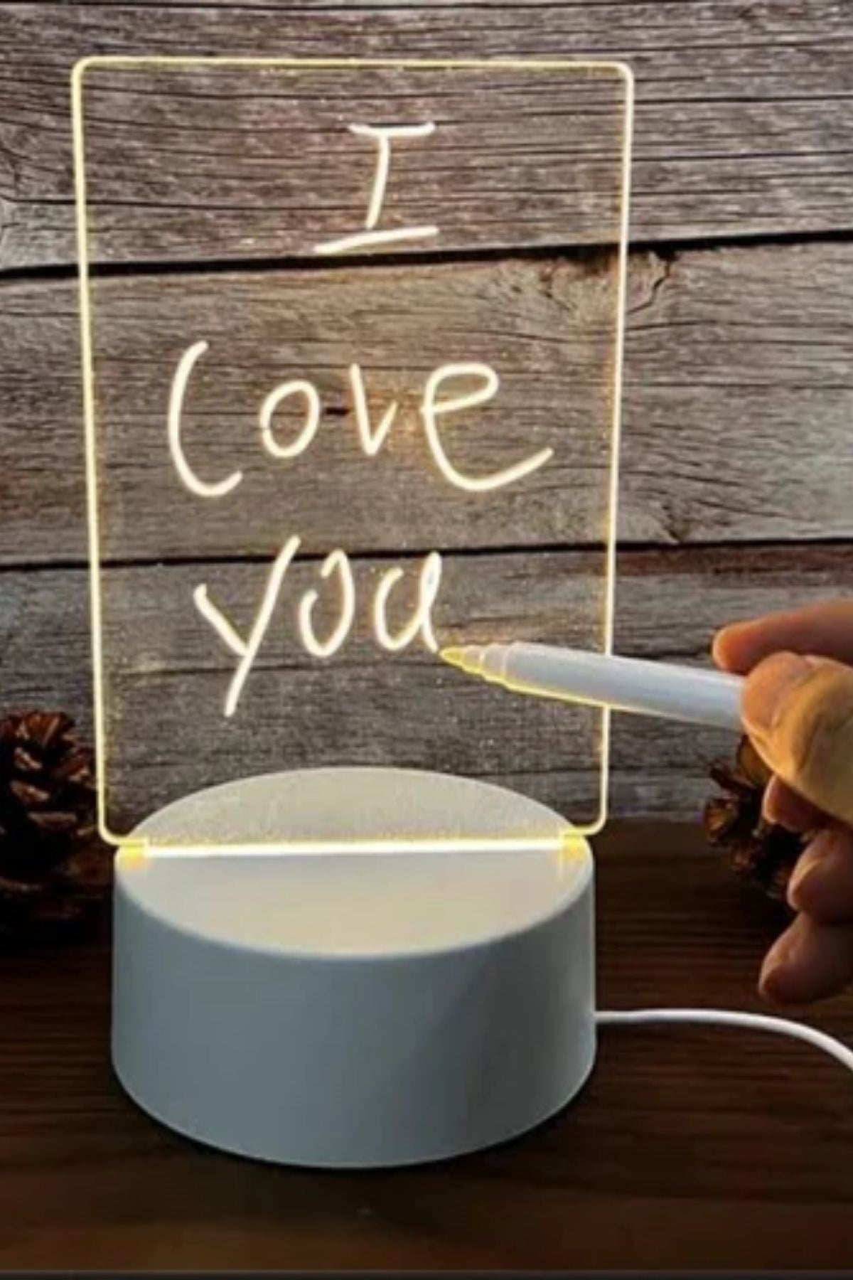 BUFFER USB Kablolu Işıklı Kendiliğinden Beyaz Kalemli-Silgili Kreatif 3D Görselleştirme LED Lambası