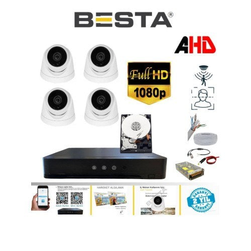 5 Mp Lens 2mp 1080P Full Hd Iç Mekan Dome Güvenlik Kamera Seti 1 Tb HDD Dahil